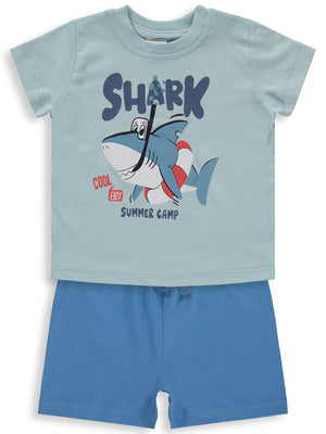Civil Baby Shark Baskılı 6-18 Ay Takım - Mavi