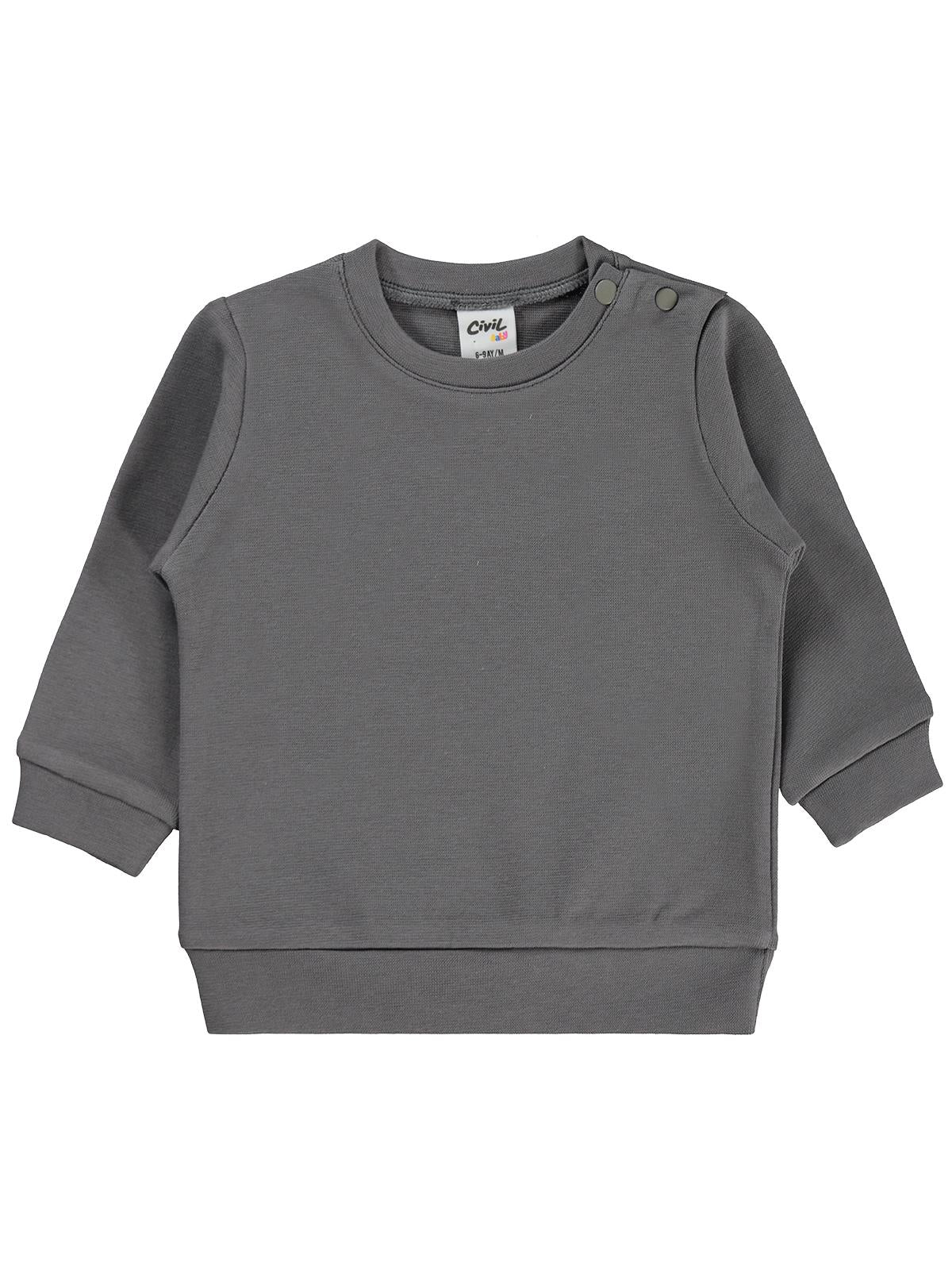 Civil Baby Düz Basic 6-18 Ay Sweatshirt - Gri