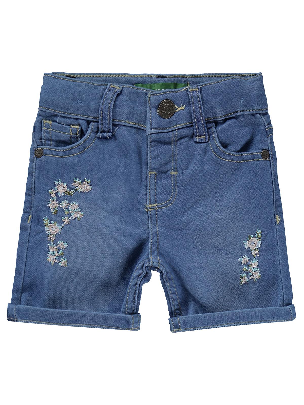 Tommiks Kids Çiçek Nakışlı 6-24 Ay Şort - Mavi
