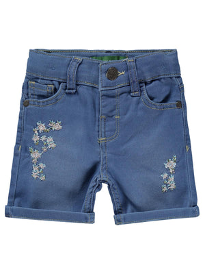 Tommiks Kids Çiçek Nakışlı 6-24 Ay Şort - Mavi