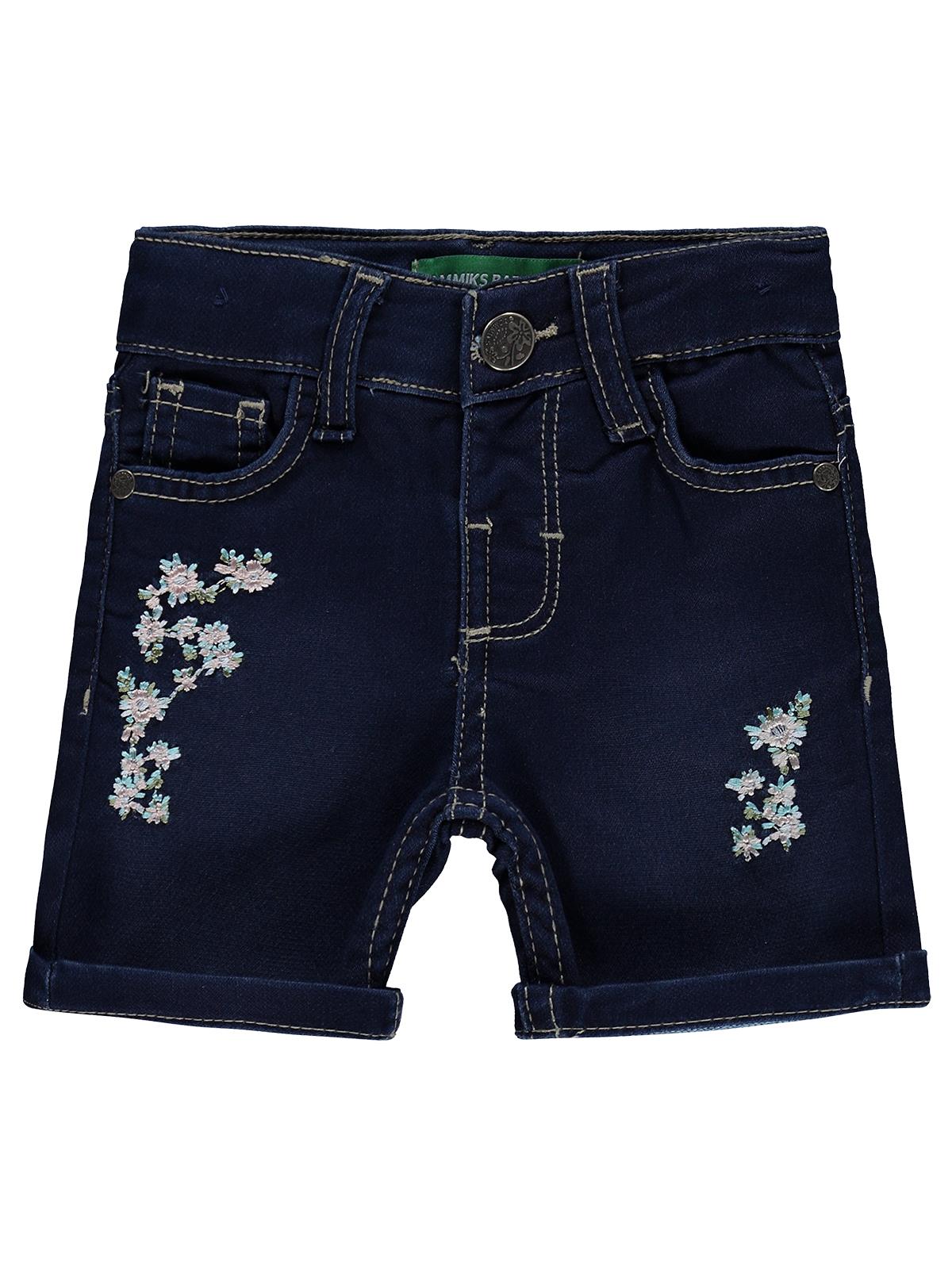 Tommiks Kids Çiçek Nakışlı 6-24 Ay Şort - Mavi
