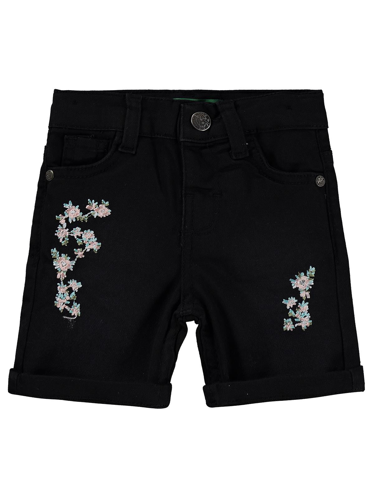 Tommiks Kids Çiçek Nakışlı 6-24 Ay Şort - Mavi