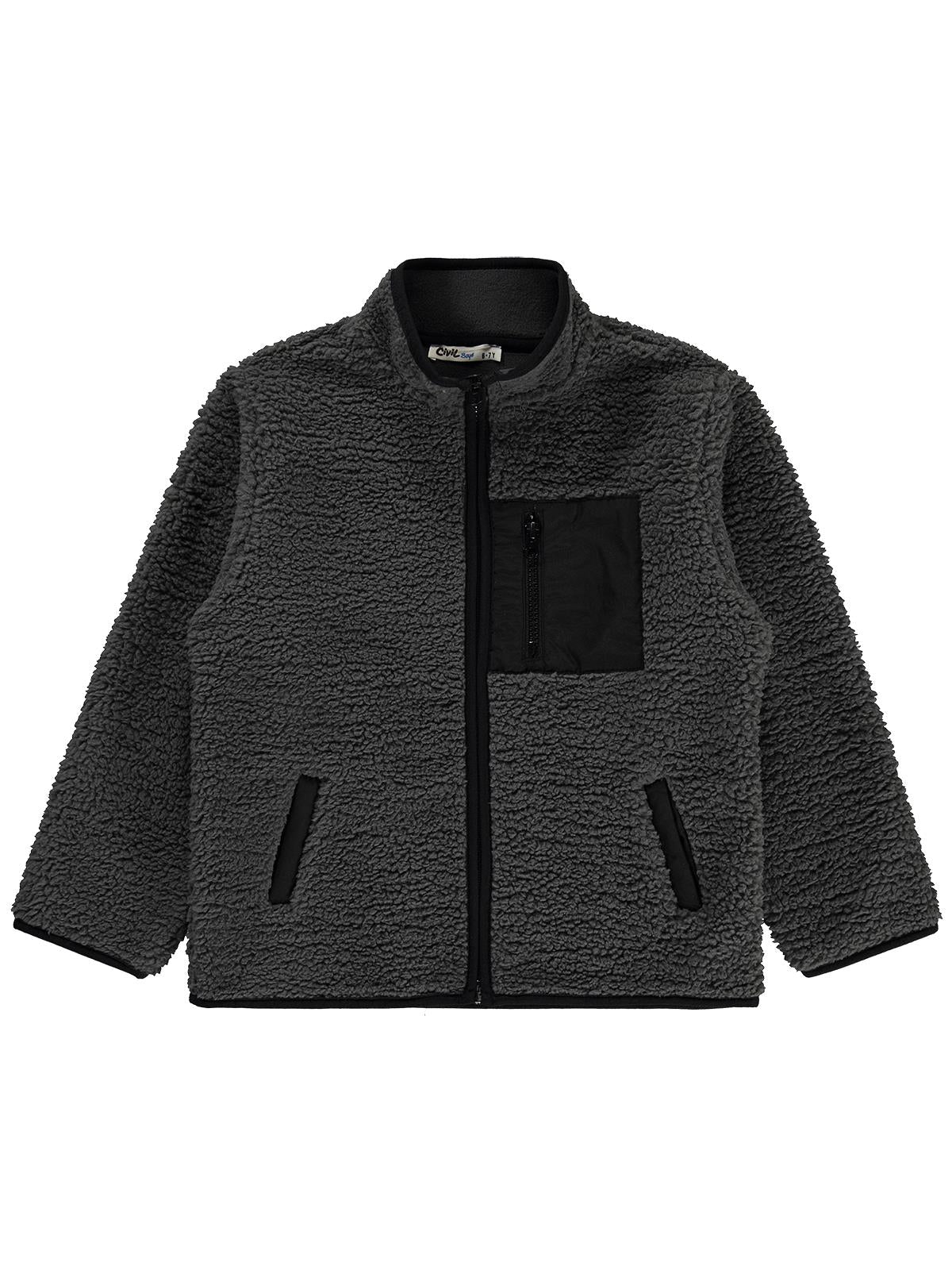 Civil Boys Mikro Cepli 6-9 Yaş Hırka - Gri