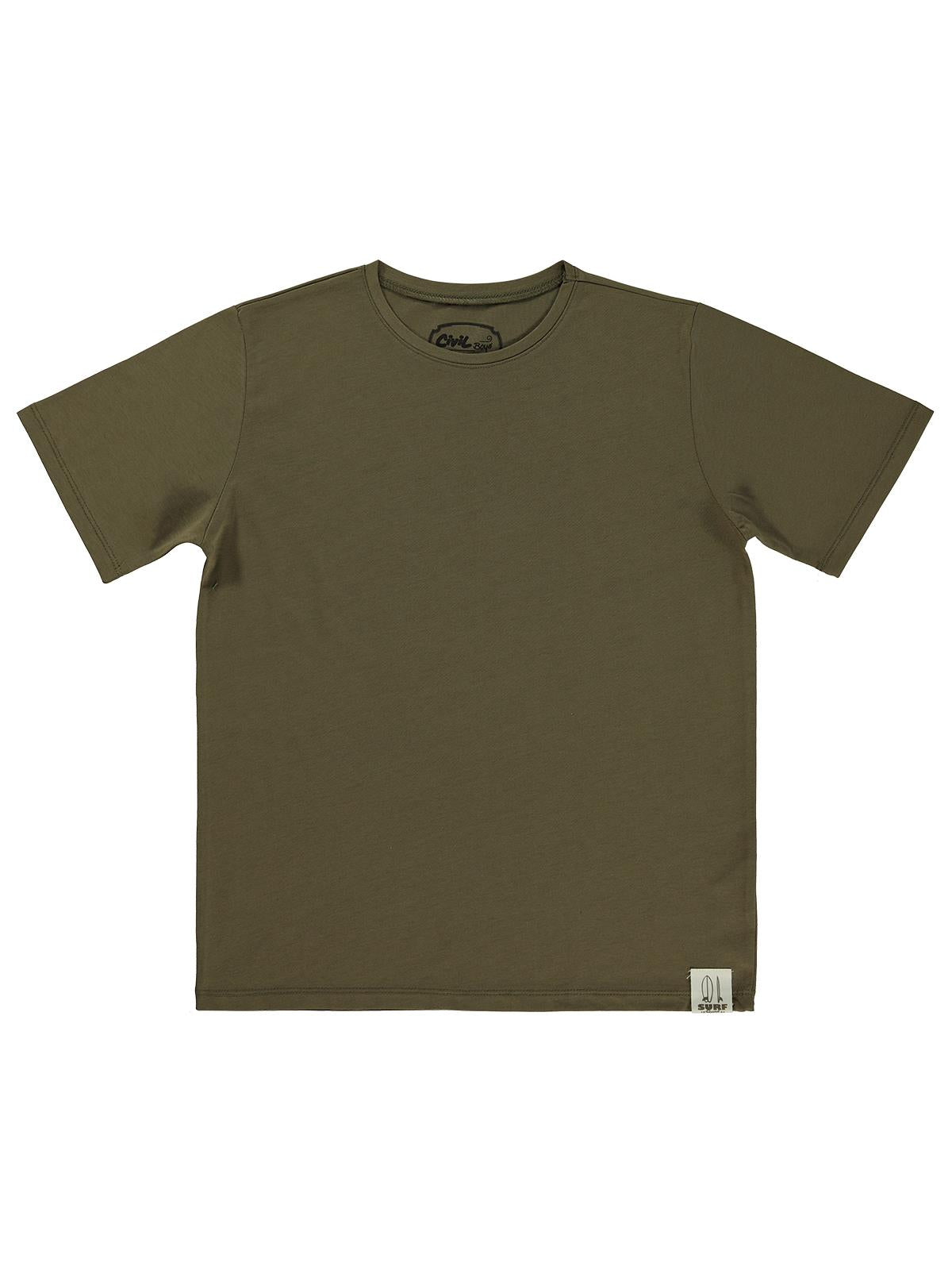 Civil Boys Basic Surf Etiketli 10-13 Yaş Tişört  - Haki