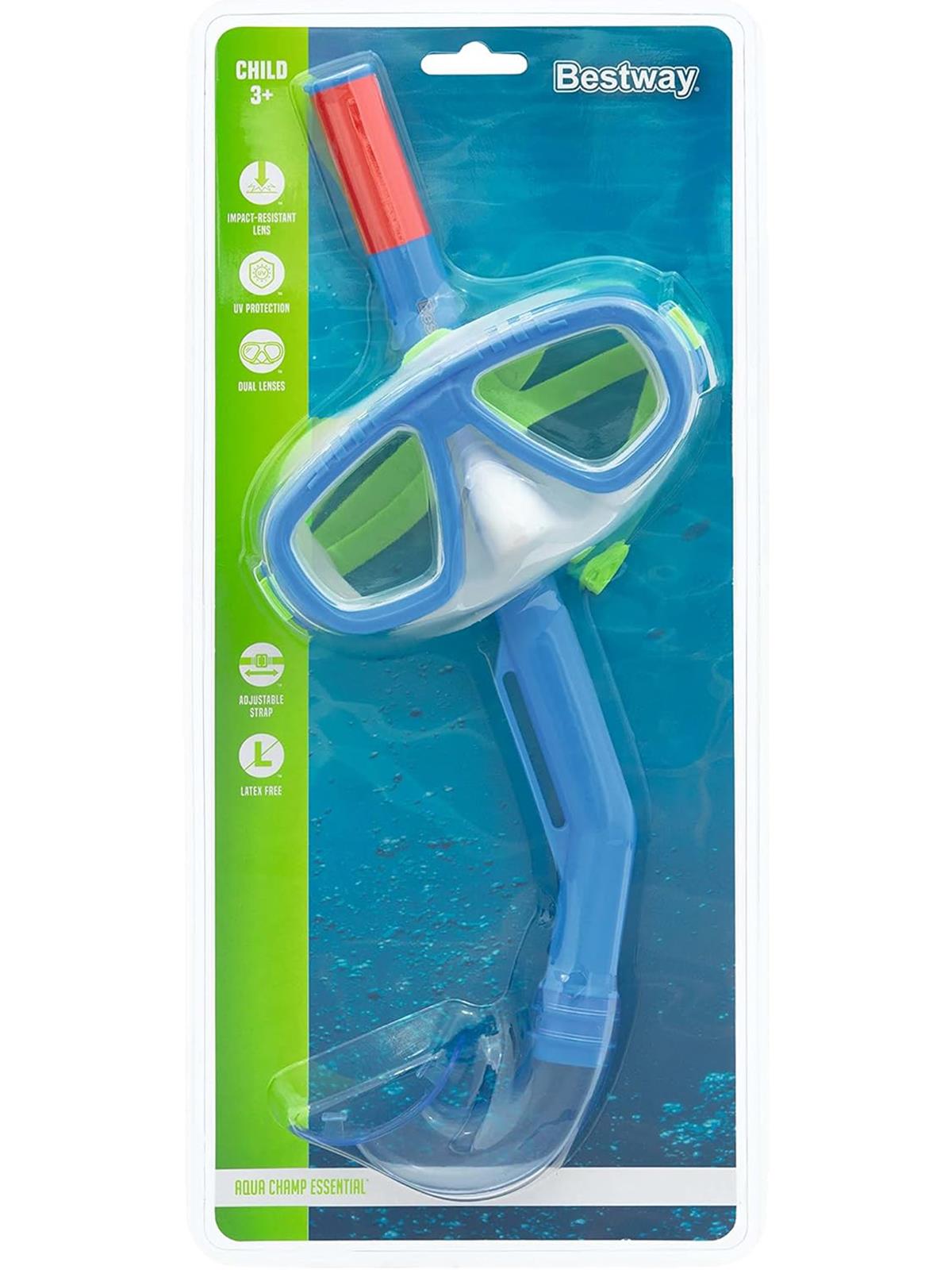 Bestway Hydro Swim Fun Maske ve Şnorkel Set 3-6 Yaş - Mavi