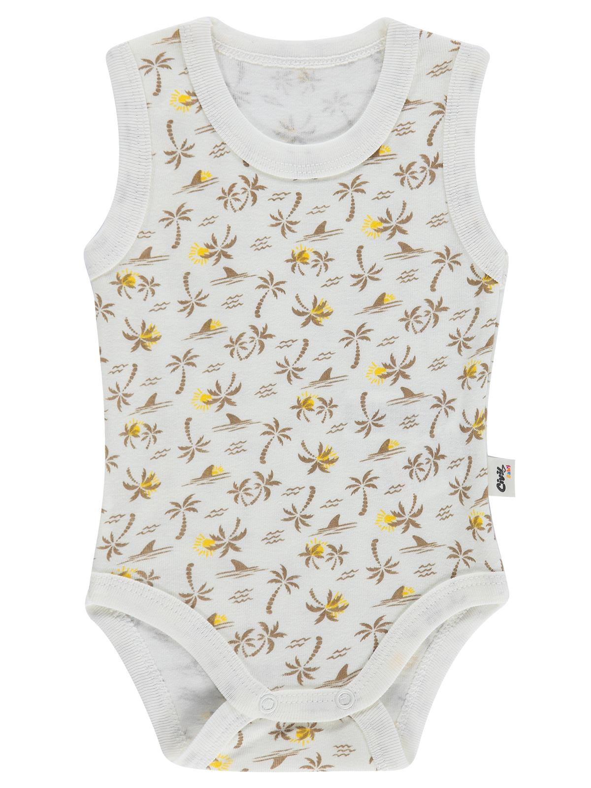 Civil Baby Palmiye Empirme 0-24 Ay Çıtçıtlı Badi - Ekru