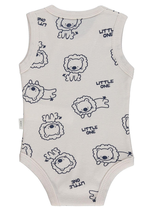 Civil Baby Little One Baskılı 0-24 Ay Çıtçıtlı Badi - Ekru