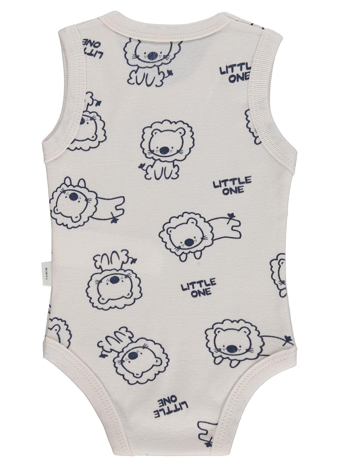 Civil Baby Little One Baskılı 0-24 Ay Çıtçıtlı Badi - Ekru