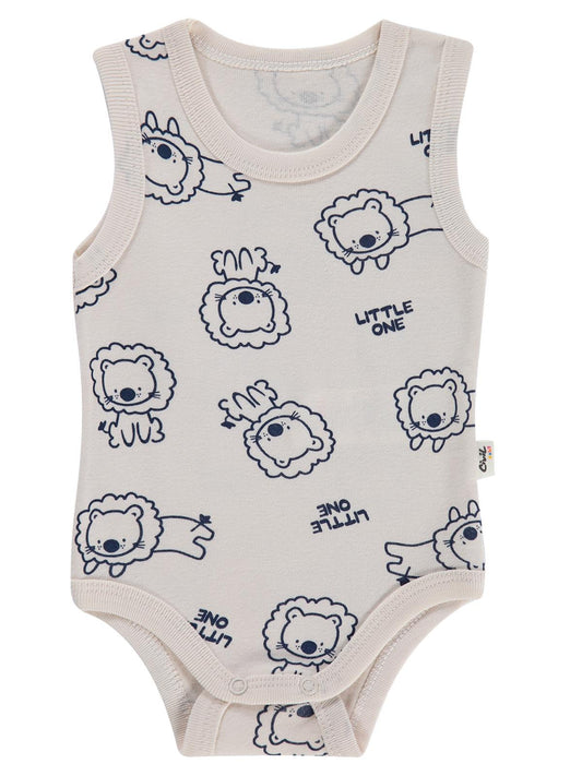 Civil Baby Little One Baskılı 0-24 Ay Çıtçıtlı Badi - Ekru