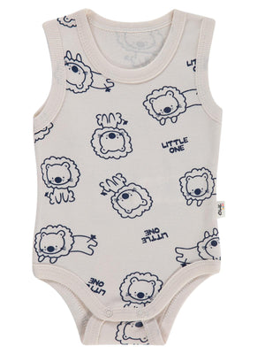 Civil Baby Little One Baskılı 0-24 Ay Çıtçıtlı Badi - Ekru
