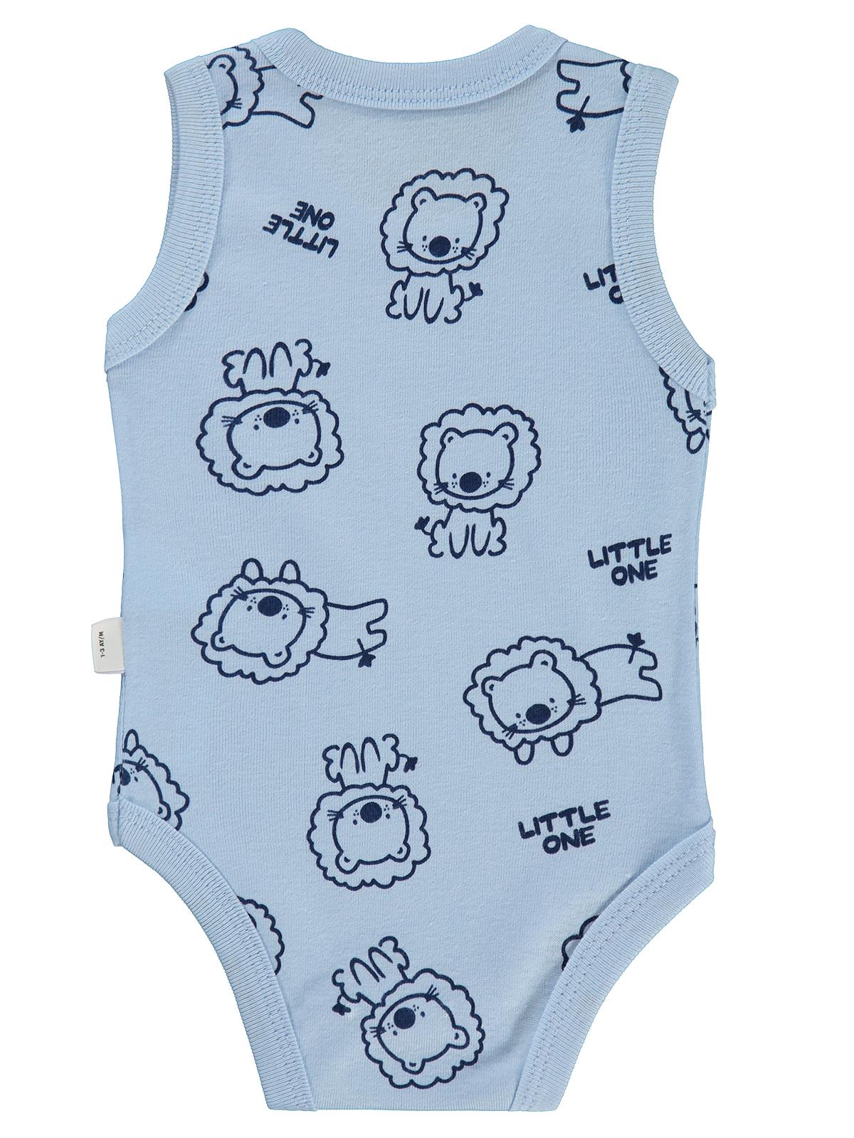 Civil Baby Little One Baskılı 0-24 Ay Çıtçıtlı Badi - Mavi