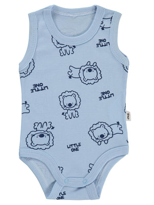 Civil Baby Little One Baskılı 0-24 Ay Çıtçıtlı Badi - Mavi