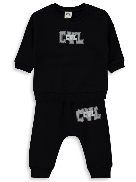 Civil Baby CVL Baskılı 6-18 Ay Takım - Siyah