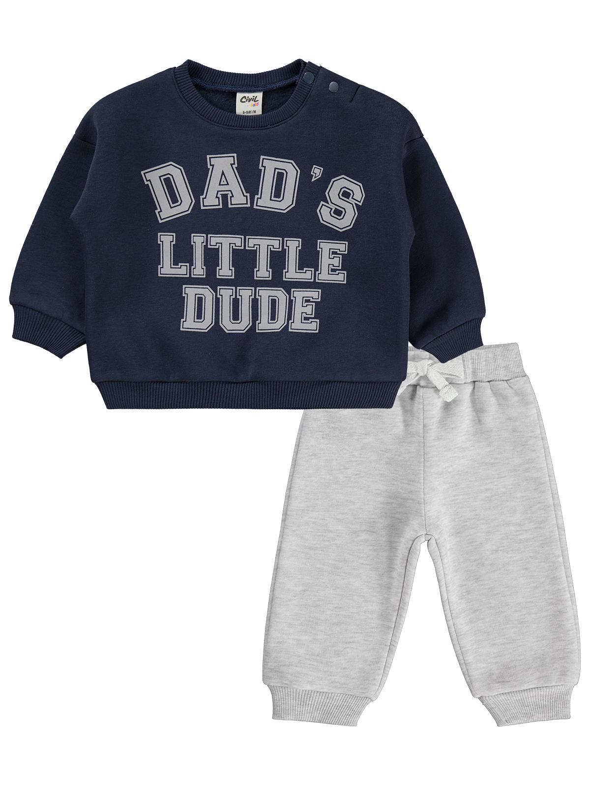 Civil Baby Dad's Little Dude  6-18 Ay Takım - Lacivert