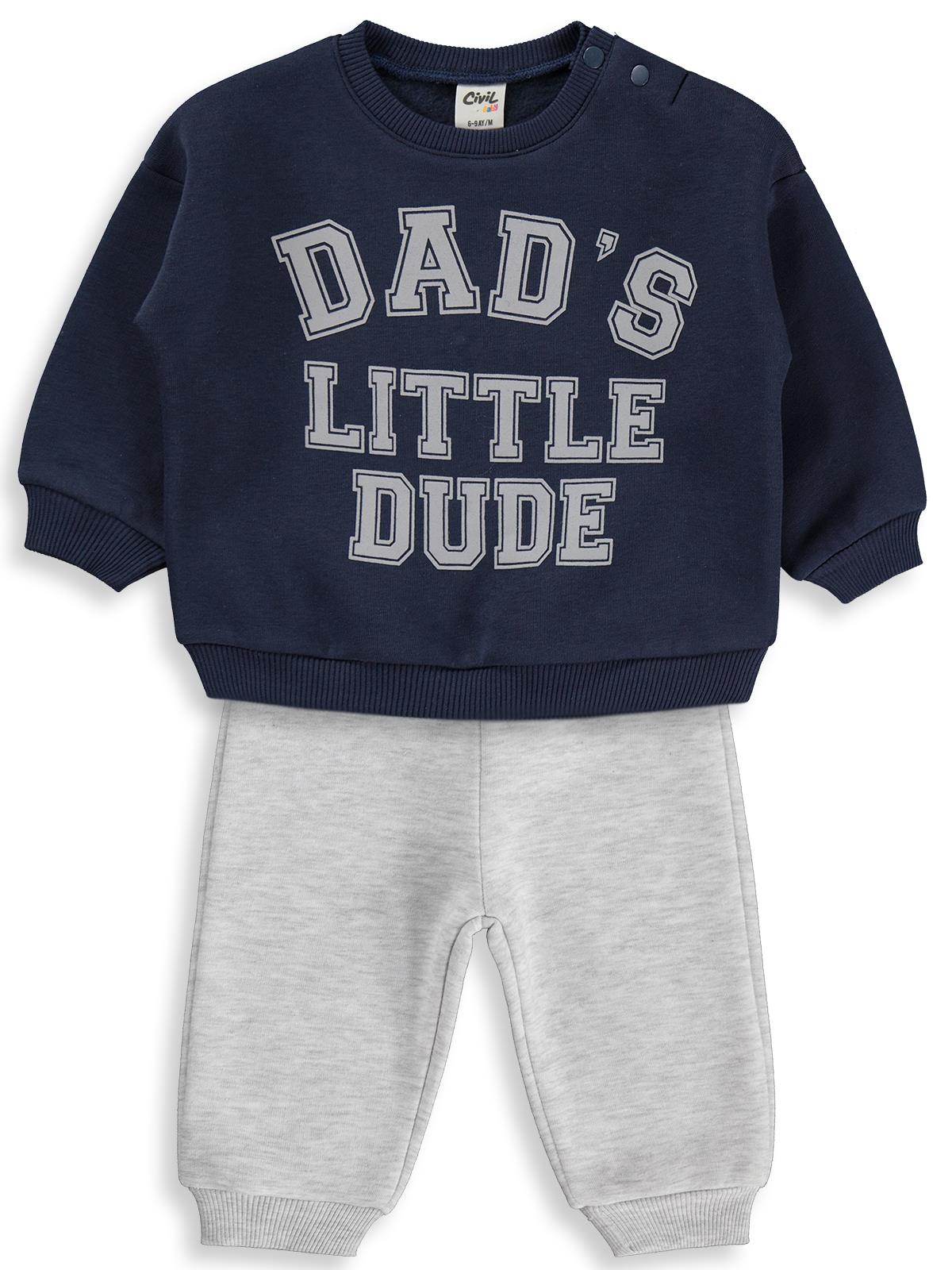 Civil Baby Dad's Little Dude  6-18 Ay Takım - Lacivert