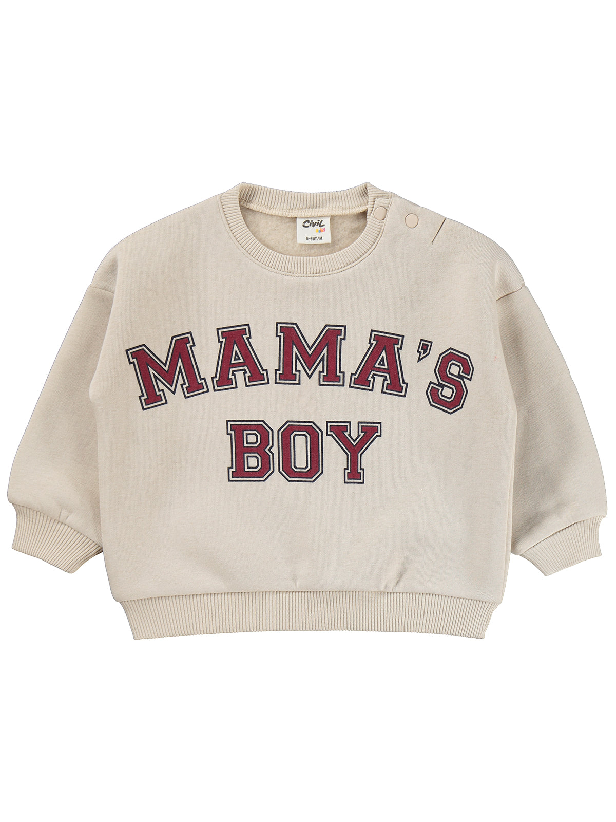 Civil Baby Mama's Boy Baskılı 6-18 Ay Takım - Ekru