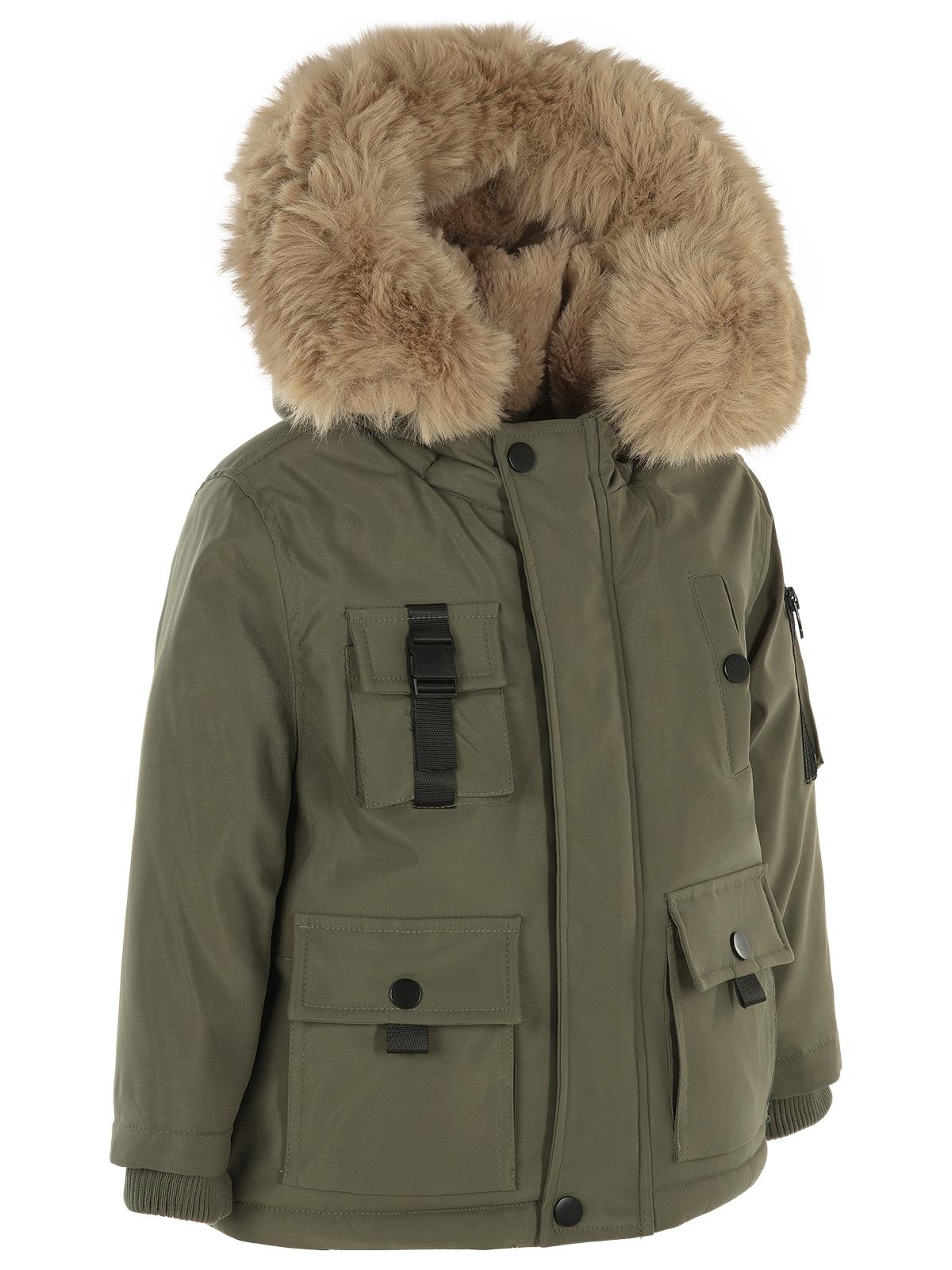 Civil Boys Kapüşonu Kürklü 2-5 Yaş Parka - Haki