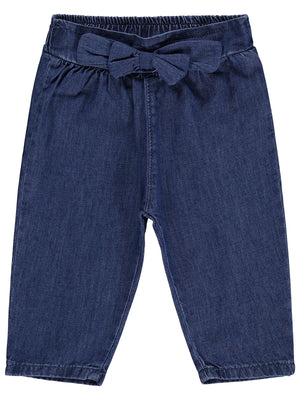 Civil Baby Fiyonk Bağcıklı 6-18 Ay Pantolon Kot - Mavi