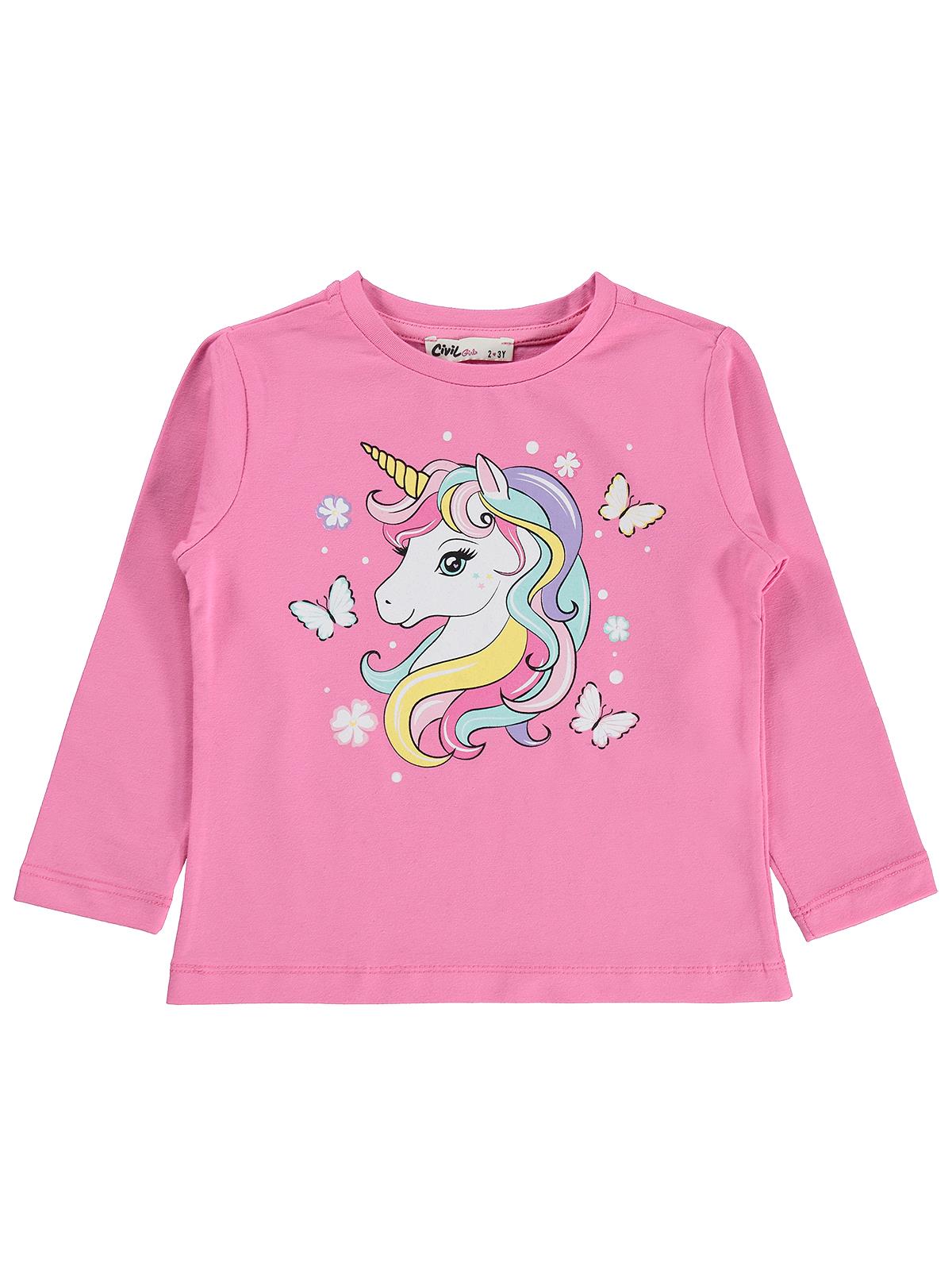 Civil Girls Unicorn Baskılı 2-5 Yaş Sweatshirt  - Pembe