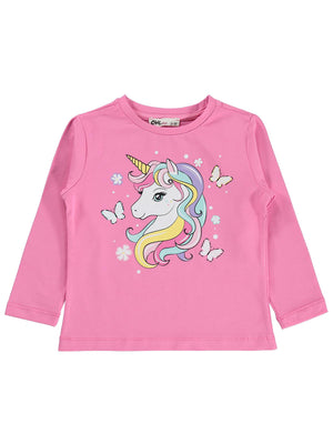 Civil Girls Unicorn Baskılı 2-5 Yaş Sweatshirt  - Pembe