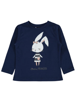 Civil Girls Tavşan Baskılı 2-5 Yaş Sweatshirt - Lacivert