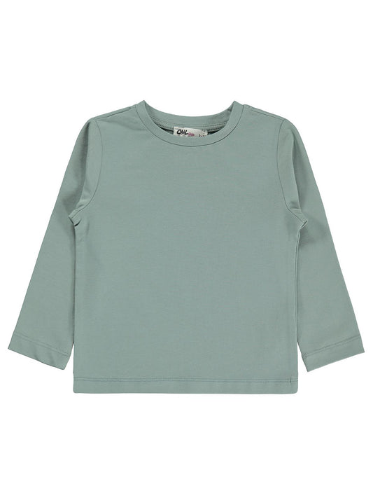 Civil Girls  Kız Çocuk Basic Sweatshirt | Likralı Süprem Uzun Kol | Okul Kreş ve Günlük Kullanım - Yeşil