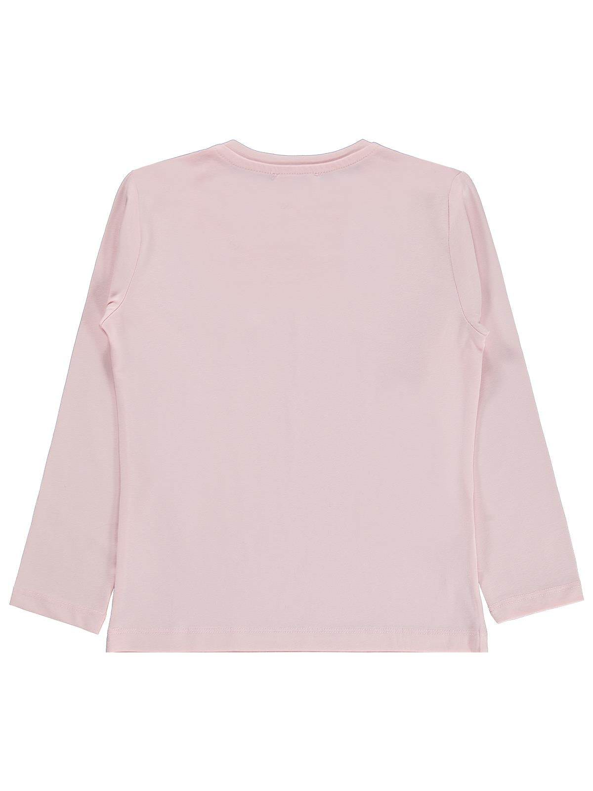 Civil Kız Çocuk Basic Sweatshirt | Likralı Süprem Uzun Kol | Okul Kreş ve Günlük Kullanım - Pudra