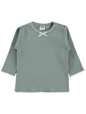 Civil Baby Fiyonklu Düz 6-18 Ay Sweatshirt - Yeşil