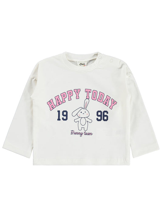 Civil Baby Happy Today Baskılı 6-18 Ay Sweatshirt - Ekru