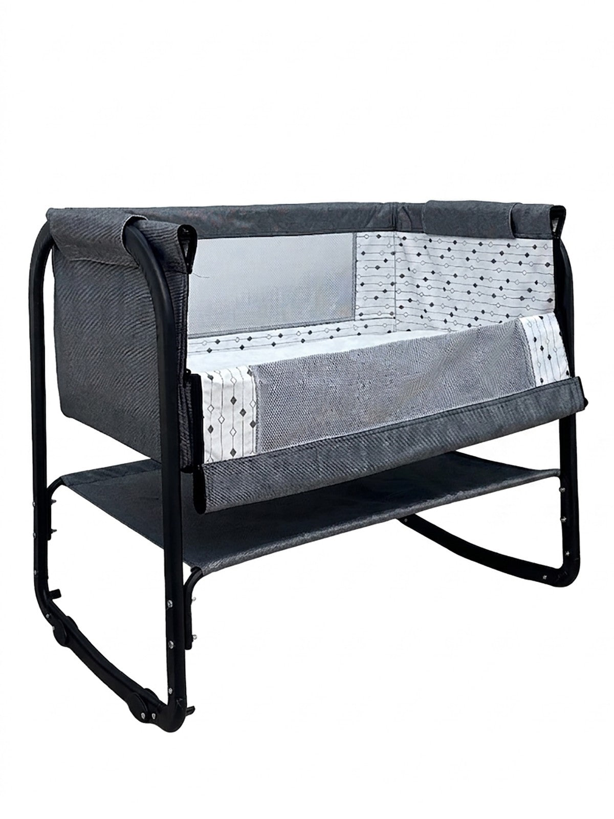 Kujju Sedef Anne Yanı Bebek Beşiği 50x90 Cm - Gri