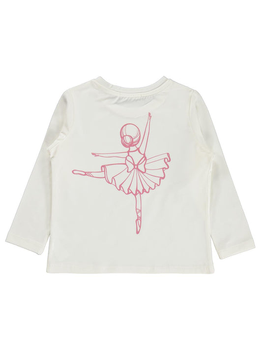 Civil Kız Çocuk Ballet Team Baskılı Sweatshirt | Okul Kreş ve Günlük Kullanım - Ekru
