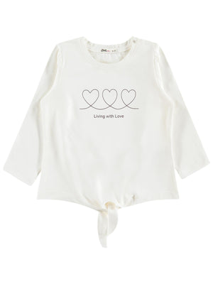 Civil Girls Living with Love Yazılı 6-9 Yaş Sweatshirt - Ekru
