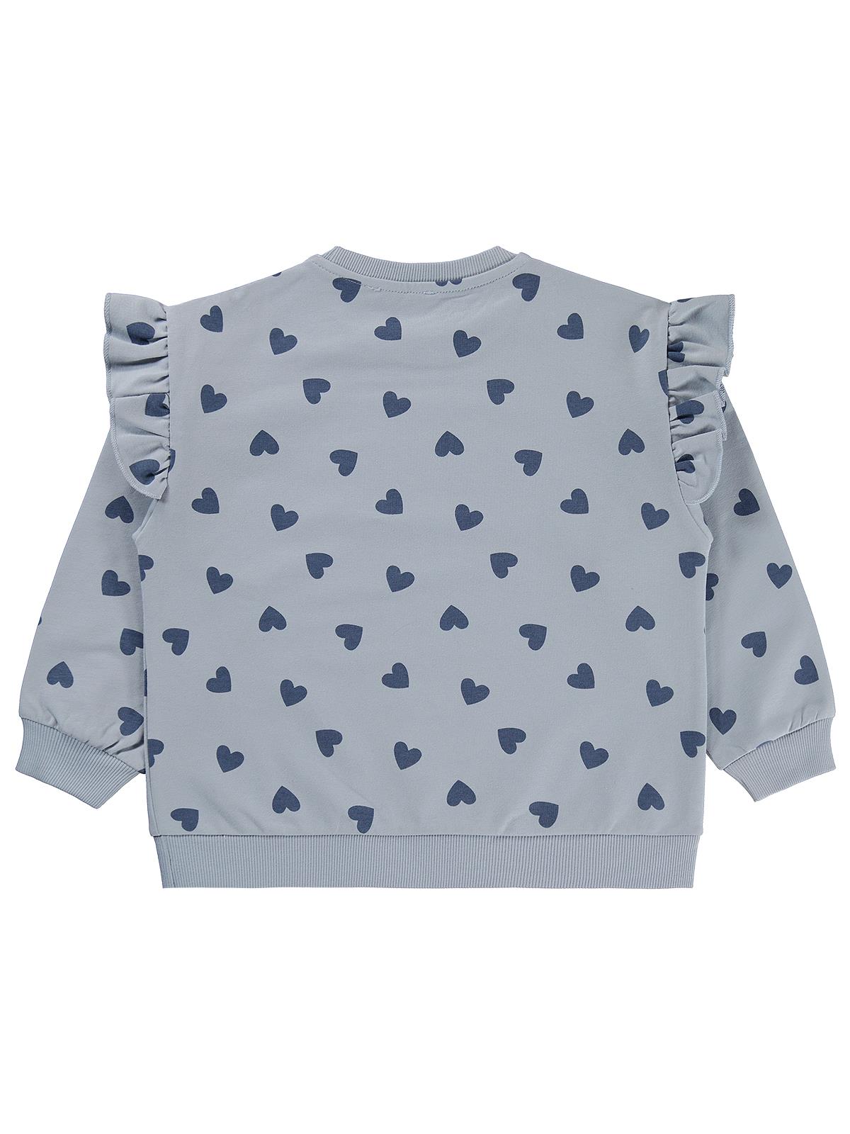 Civil Girls Kalp Desenli 6-9 Yaş Sweatshirt - Mavi