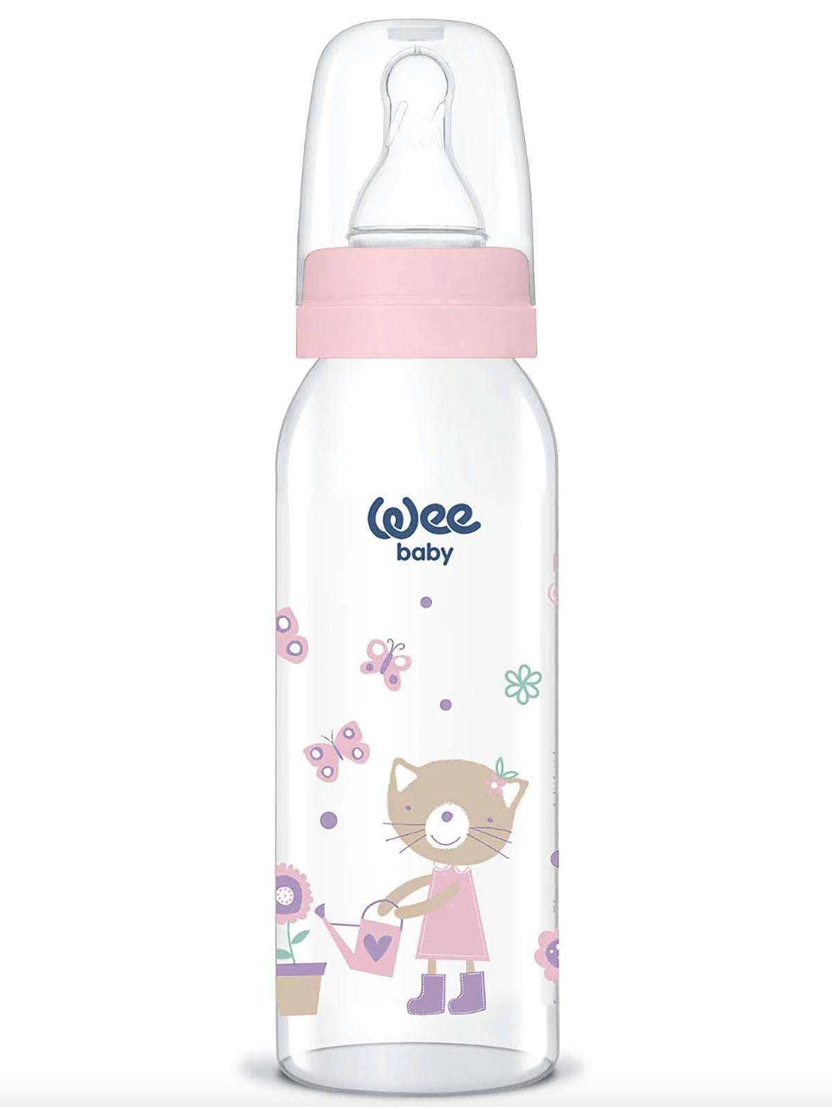 Wee Baby  Sılıkon Klasık Kıraz Uclu Cam Bıberon 250 ml - Pembe