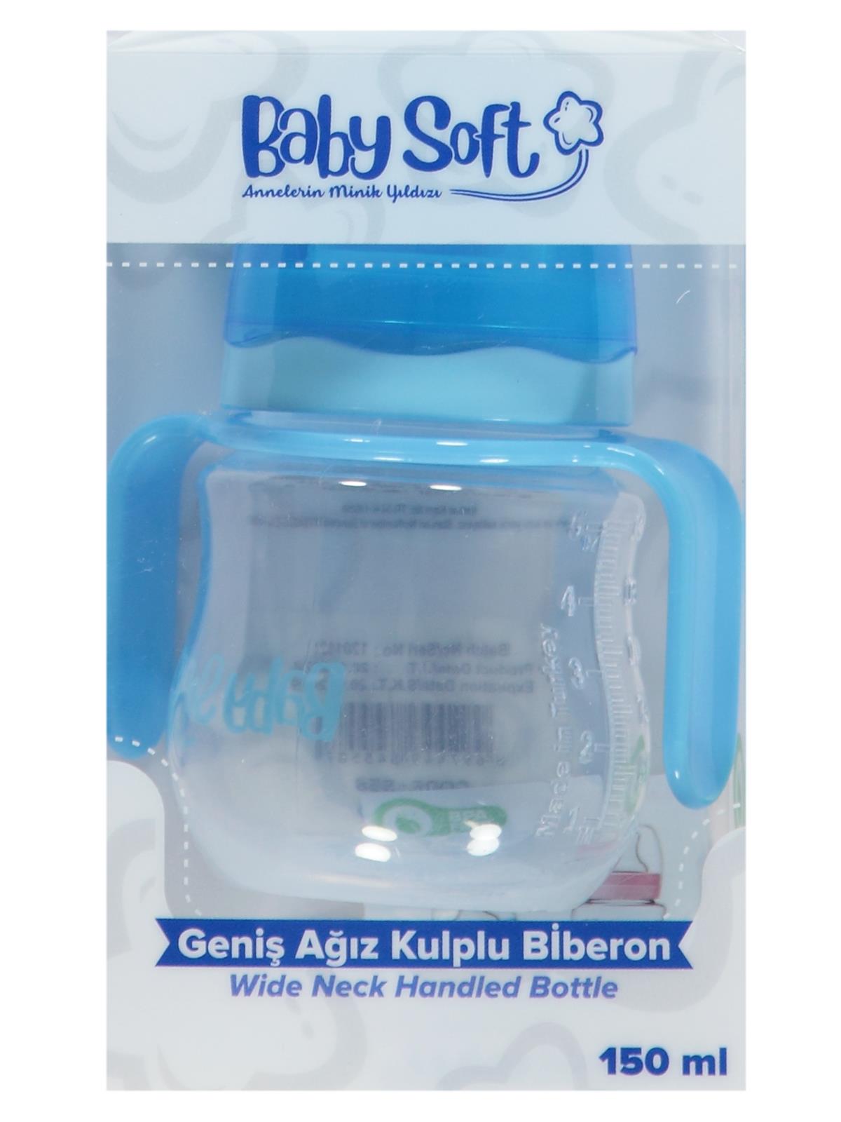 Baby Soft Genıs Agız Kulplu Bıberon 150 ml - Mavi