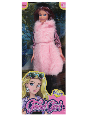 Vardem Kürklü Çizmeli  Oyuncak Bebek 29 Cm - Pembe