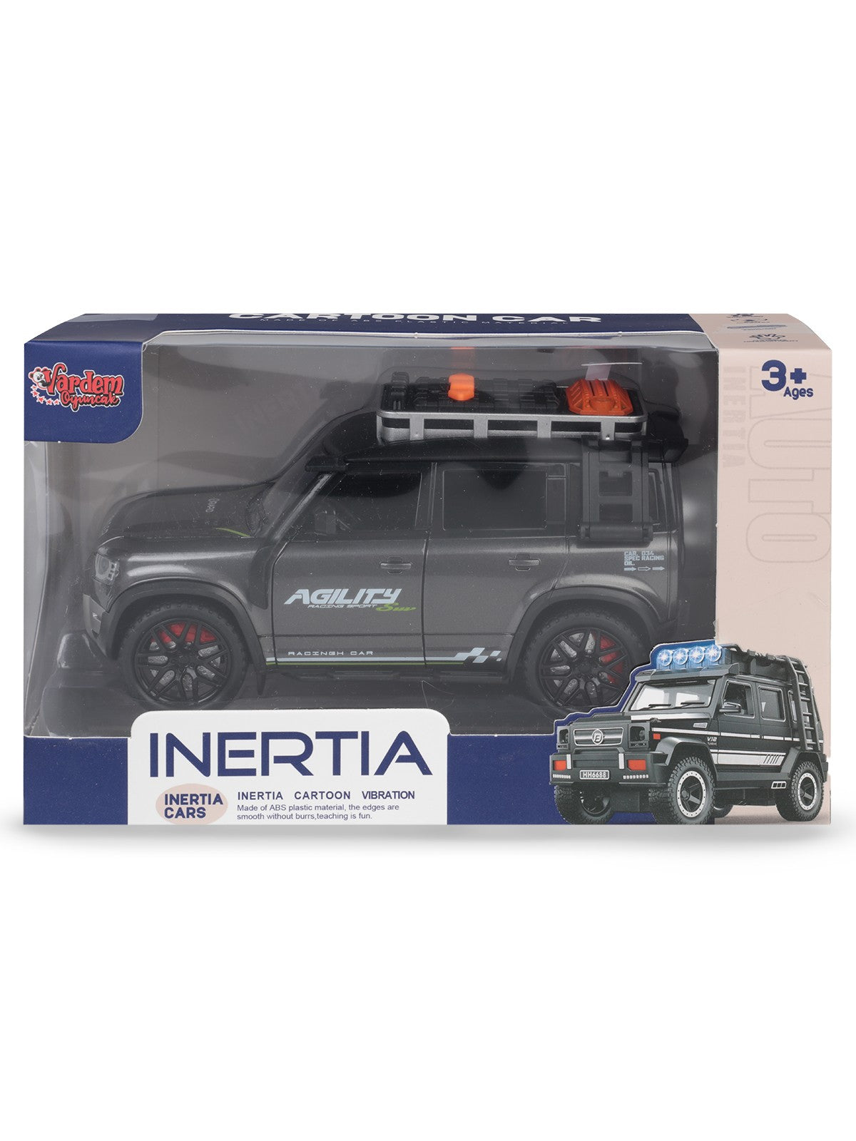 Vardem Kutulu Sürtmeli Işıklı Müzikli Off-Road Lüks Araba - Gri