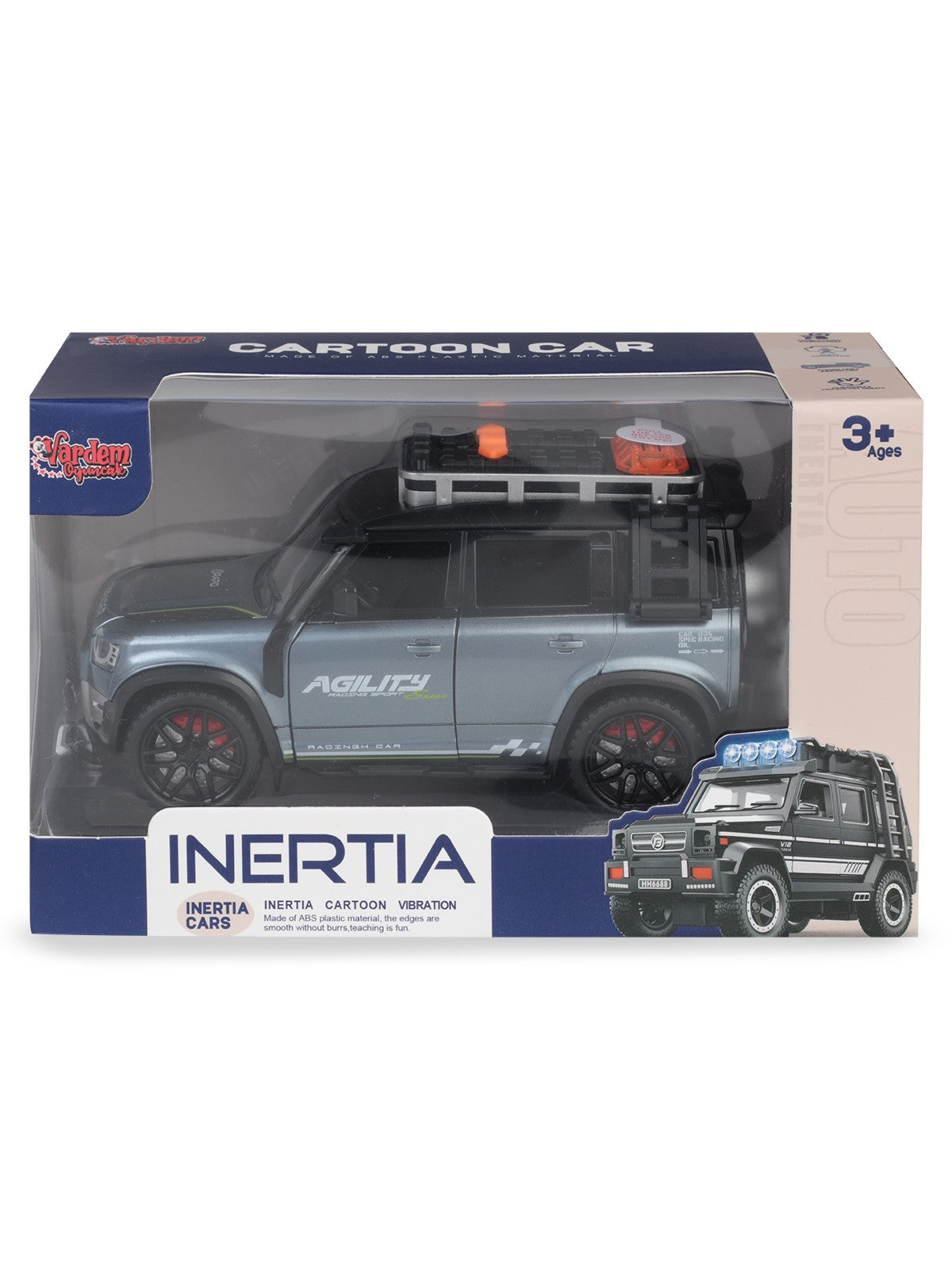 Vardem Kutulu Sürtmeli Işıklı Müzikli Off-Road Lüks Araba - Gri
