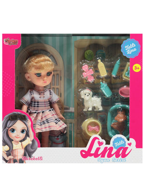 Vardem Oyuncak Kutulu Aksesuarlı Tatlı Lina Bebek - Bej