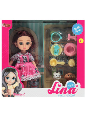 Vardem Oyuncak Kutulu Aksesuarlı Tatlı Lina Bebek - Pembe