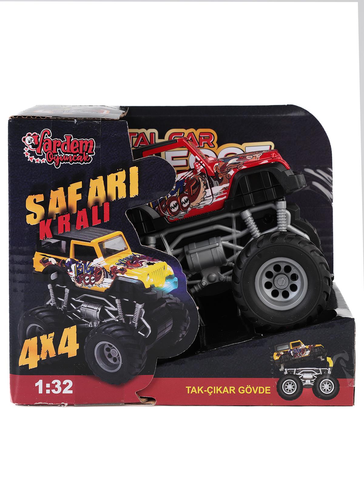 Vardem Oyuncak Isıklı- Muzıklı 1:32 Safarı Kralı Jeep 4x4 - Kırmızı