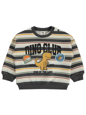 Civil Baby Dino Club Baskılı 6-18 Ay Sweatshirt - Bej