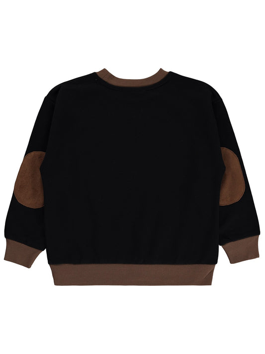 Civil Boys Dirsek Yamalı 6-9 Yaş Sweatshirt - Siyah