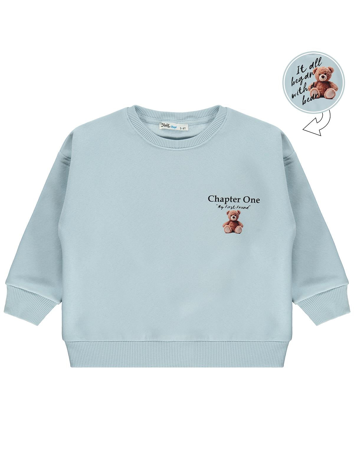 Civil Boys Chapter One Baskılı 2-5 Yaş Sweatshirt - Mavi