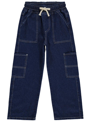 Civil Boys Kontras Dikişli 10-13 Yaş Pantolon - Mavi