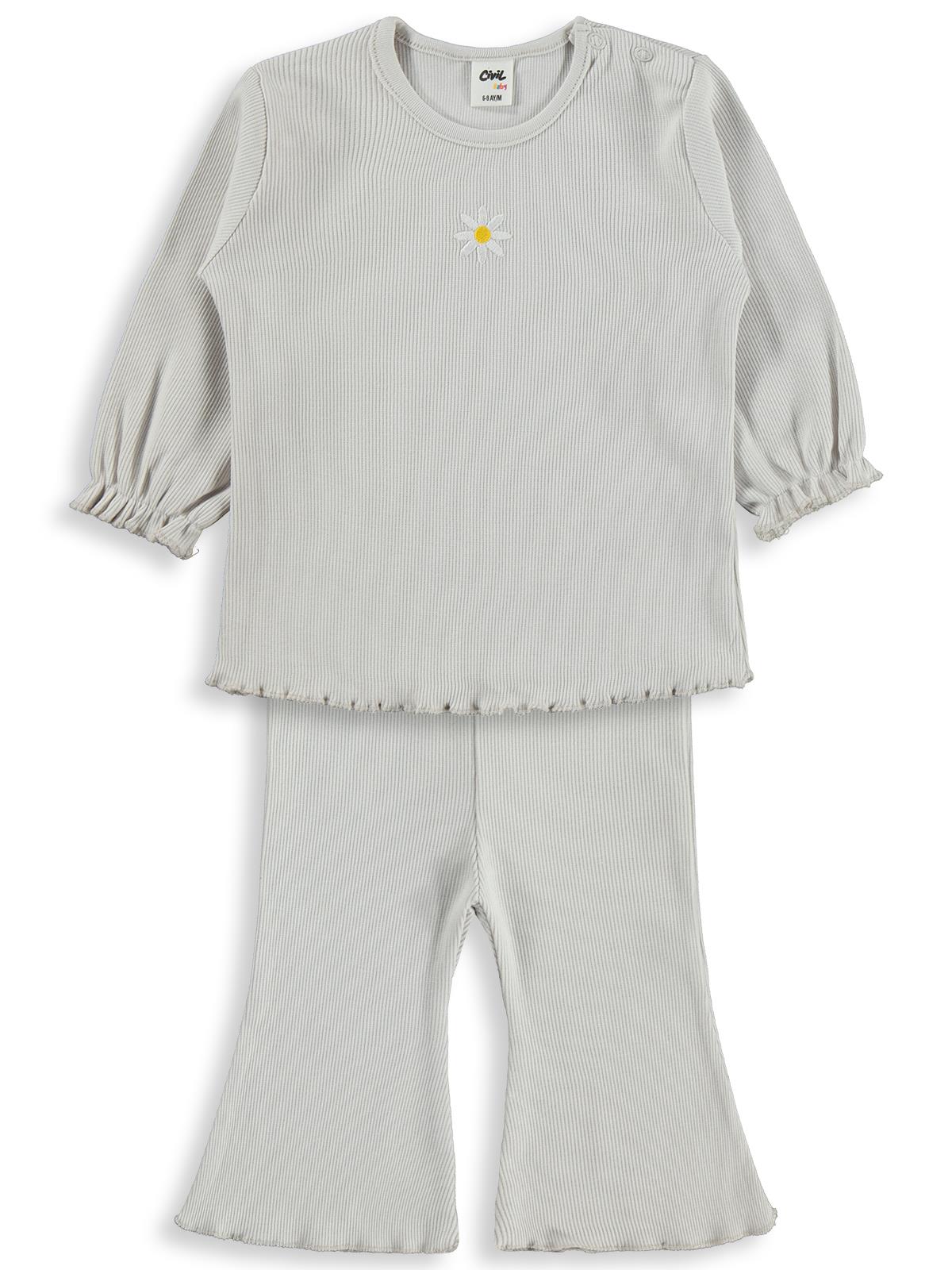 Civil Baby Papatya Nakışlı 6-18 Ay Takım - Kahverengi