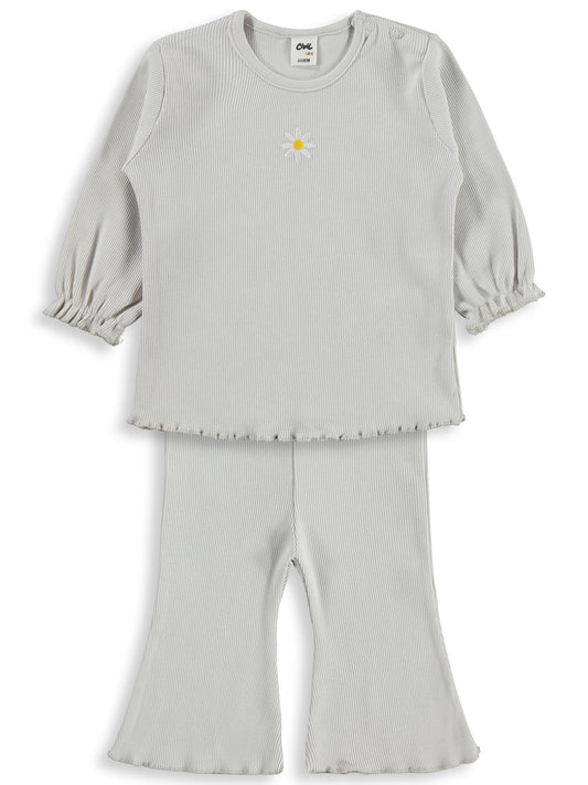 Civil Baby Papatya Nakışlı 6-18 Ay Takım - Kahverengi