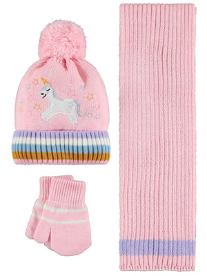 Civil Baby 6-18 Ay Atkı Bere Eldiven Set - Pembe