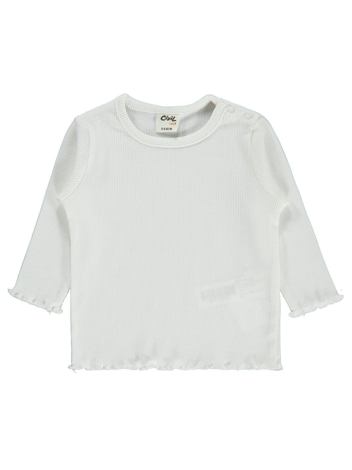 Civil Baby Kol Ucu Detaylı 6-18 Ay Sweatshirt - Ekru