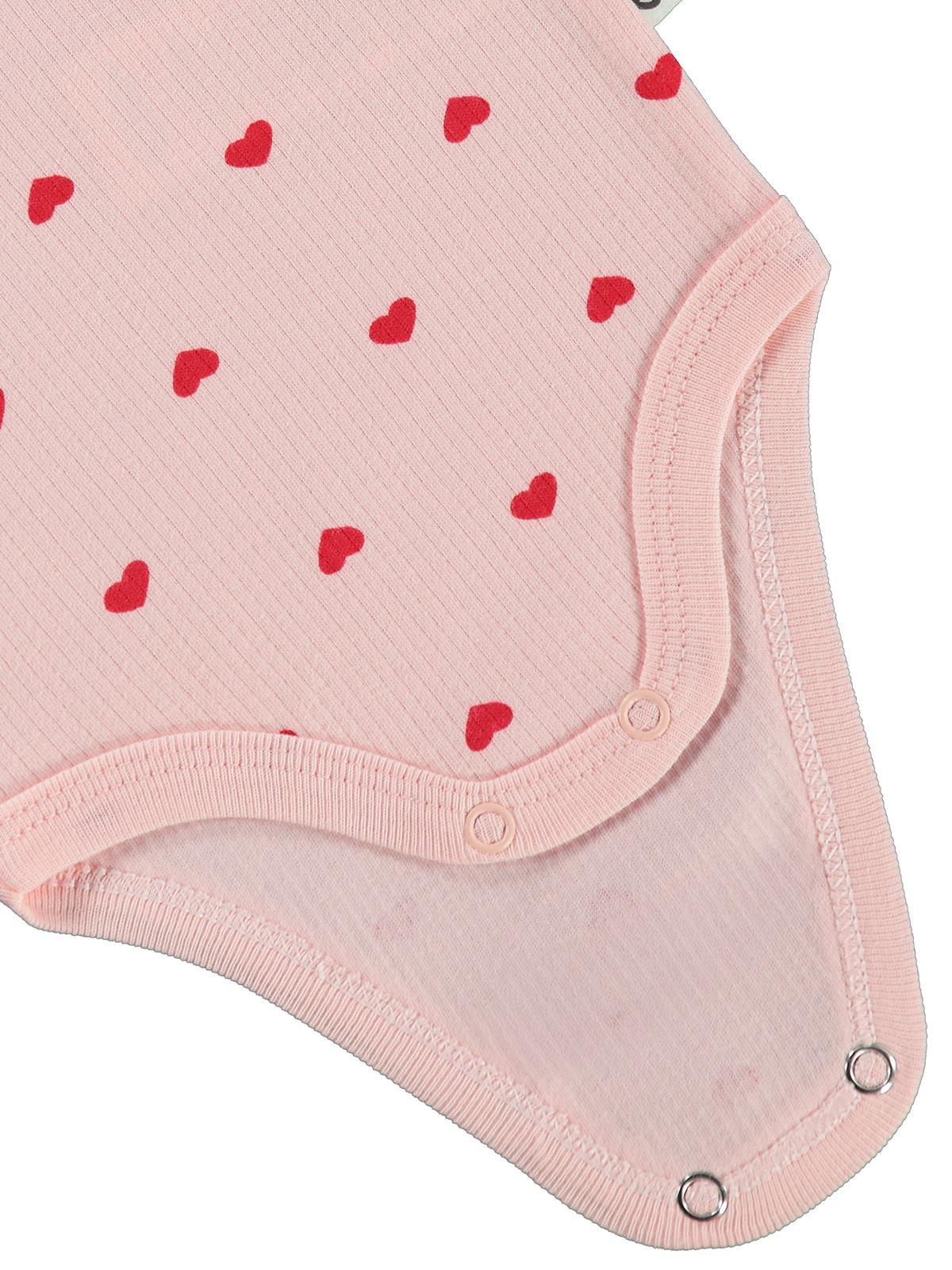 Civil Baby Kalp Empirme 0-3 Yaş Çıtçıtlı Badi - Pembe